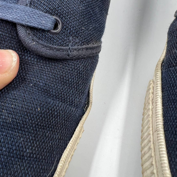 TOMS Navy Blue Sneakers Tennis Shoes Canvas Lace Up Shoes Men's 10.5 - Picture 7 of 10
